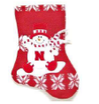 60288NE NE Husker Snowman Stocking 21in
