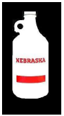 KGFM64 NE Husker Glass Jug 64oz white