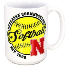 69329NE  Husker Softball Mug - 15oz